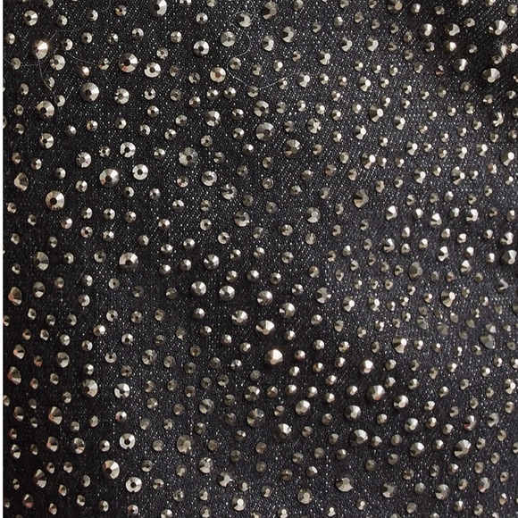 New GESTUZ Zorah Studded High Waist Straight Leg Jeans in Dark Grey Washed - Picture 5 of 7